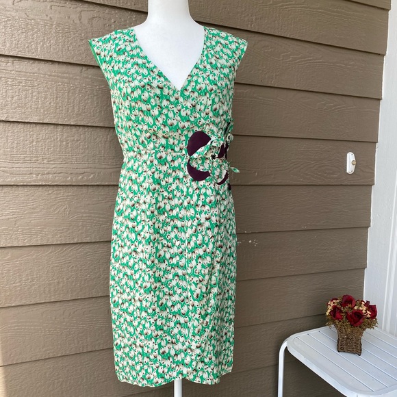 Anthropologie Moulinette Soeurs silk dress tulip floral print women’s size 6 - Picture 2 of 16